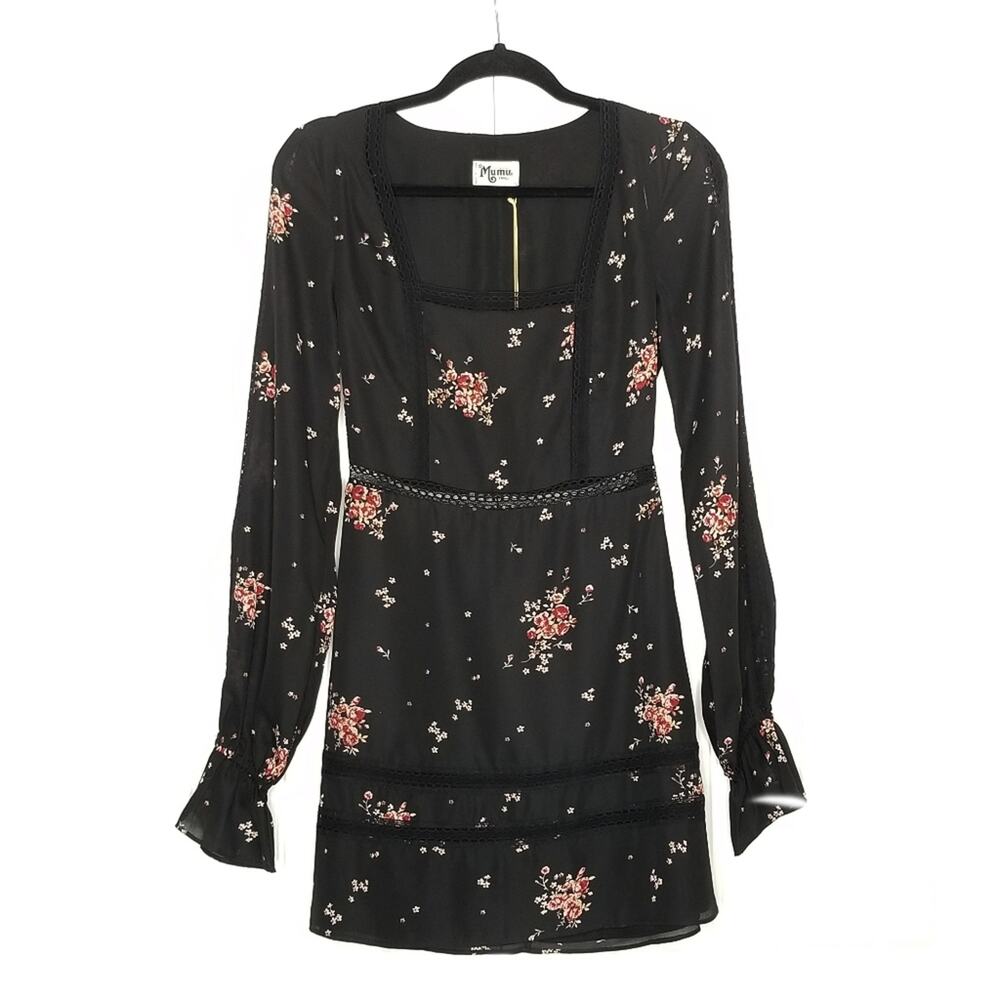 Show Me Your Mumu Helen Floral Dress Black Pink Size Small New With Tag
